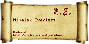 Mihalek Evariszt névjegykártya